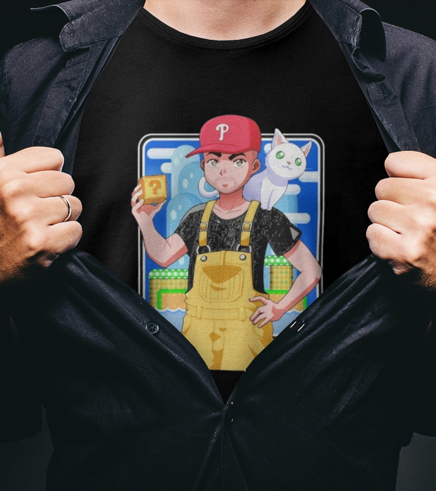 DanG88 Dynamic Duo Philadelphia Phillies Fan Anime Style Mario Influence T-Shirt