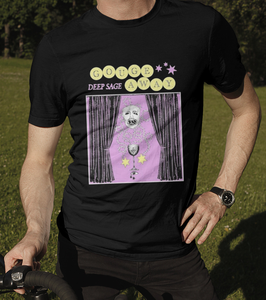 Gouge Away Deep Sage Mask Chalice Stars Curtain T-Shirt