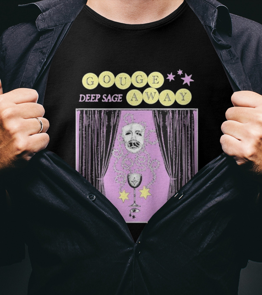 Gouge Away Deep Sage Mask Chalice Stars Curtain T-Shirt
