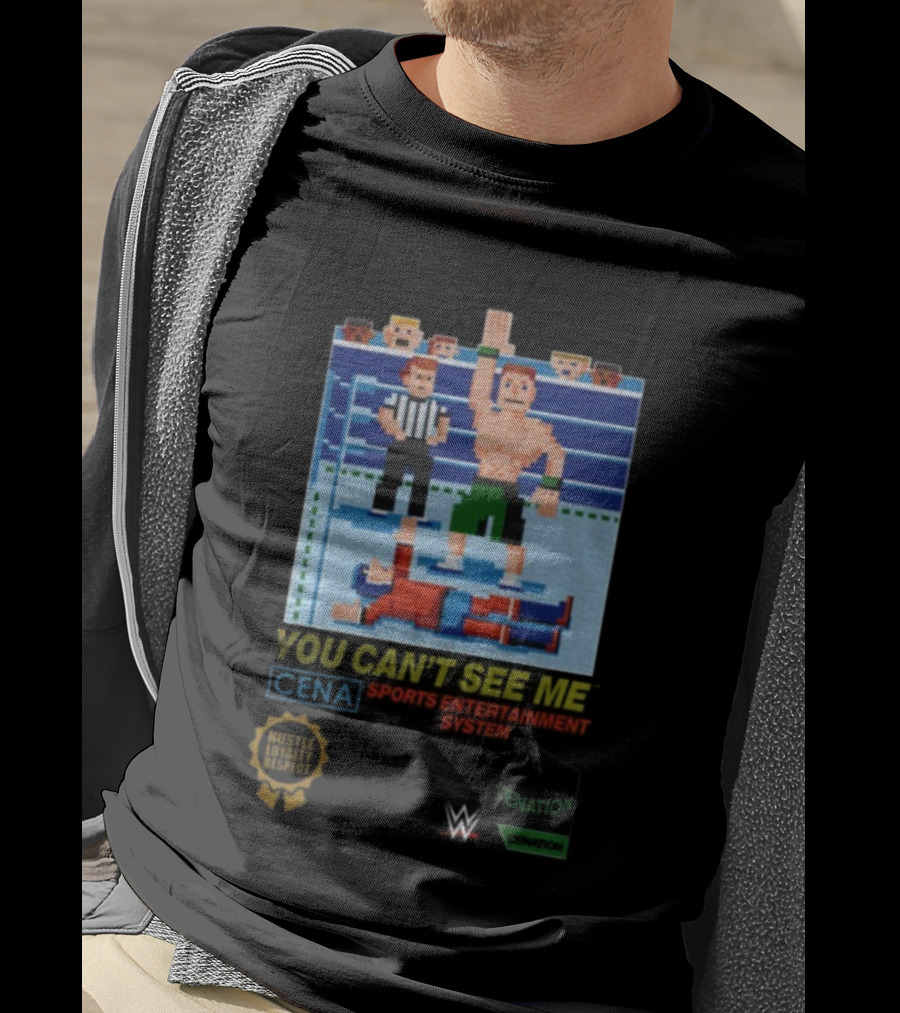 John Cena 8-Bit You Can't See Me Wrestling Retro T-Shirt