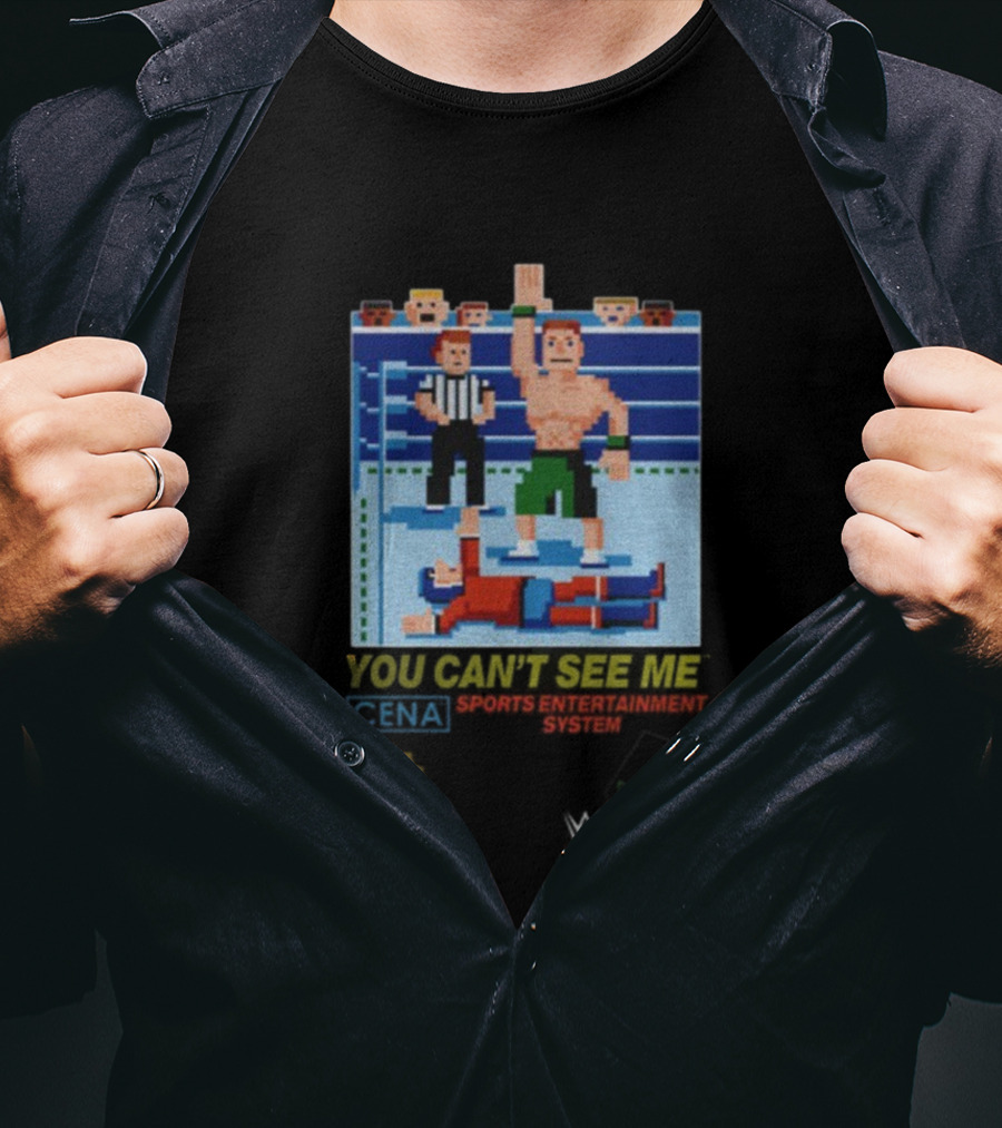 John Cena 8-Bit You Can't See Me Wrestling Retro T-Shirt