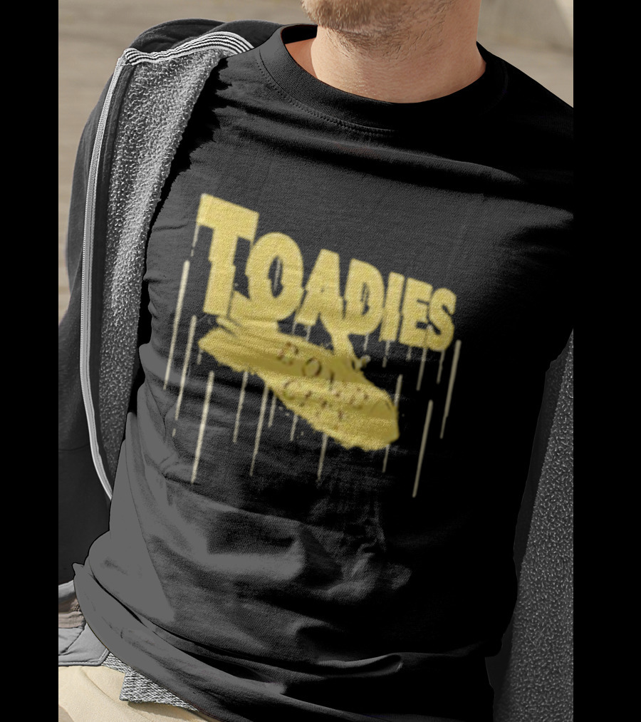 Toadies Bomb City Dripping Text And Bomb Icon T-Shirt