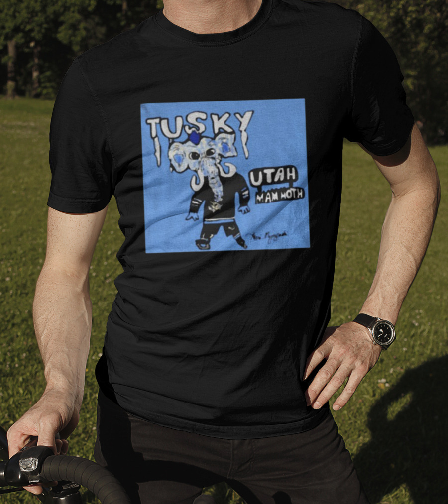 Tusky Utah Mammoth NHL Hockey Mascot 2025 Blue T-Shirt