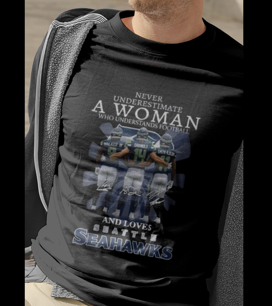 Walker III Darnold Smith Njigba Never Underestimate A Woman Who Understands Football And Loves Seattle Seahawks T-Shirt