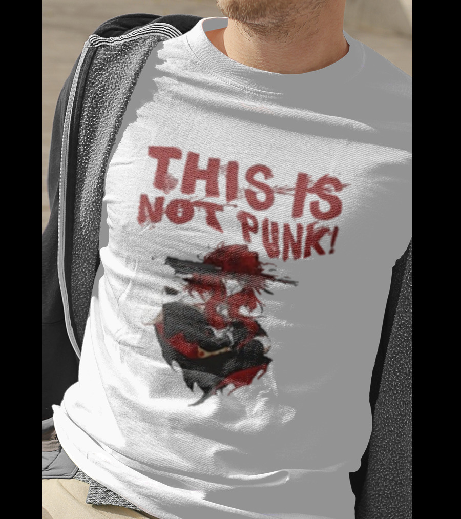 This Is Not Punk Red-Haired Character With Gun T-Shirt