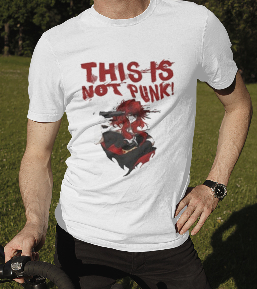 This Is Not Punk Red-Haired Character With Gun T-Shirt