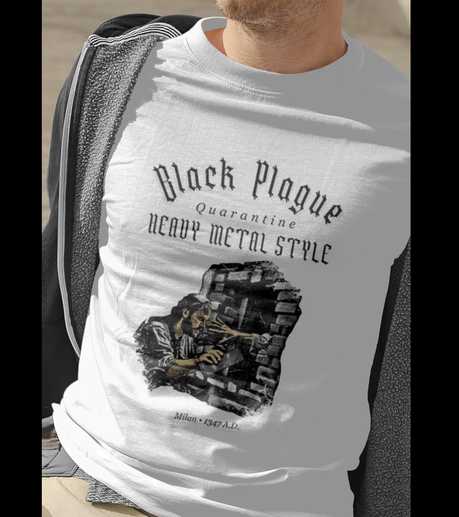 Black Plague Quarantine Milan 1347 AD Heavy Metal Style T-Shirt