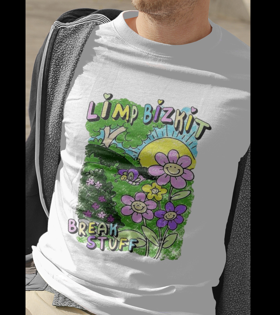 Limp Bizkit Break Stuff Flower Sun Tree Hand Drawn Paintings T-Shirt