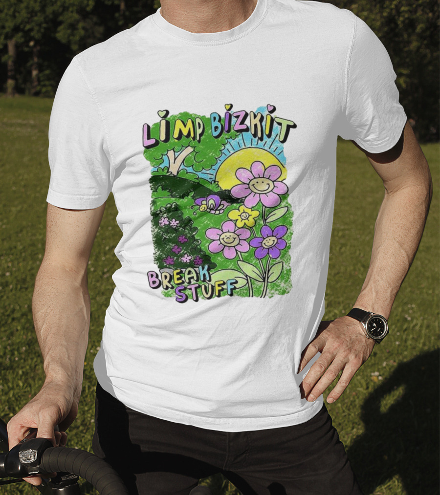 Limp Bizkit Break Stuff Flower Sun Tree Hand Drawn Paintings T-Shirt