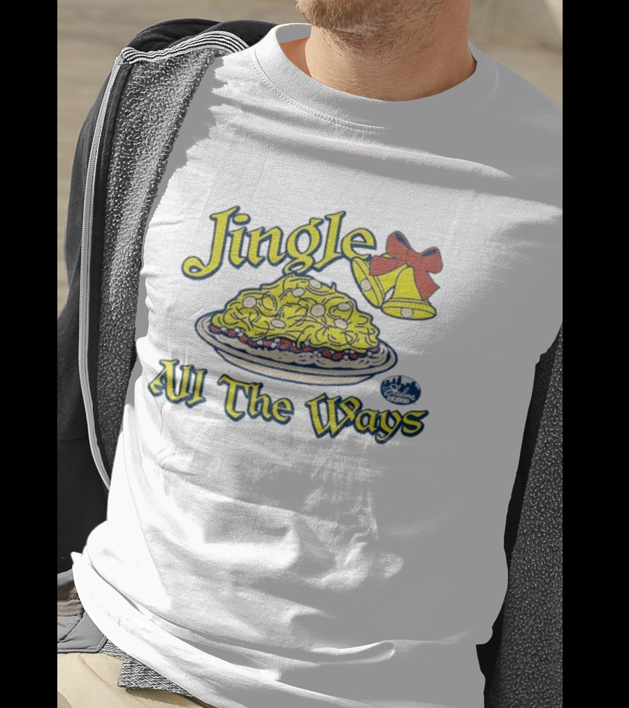 Jingle All The Ways Yellow Bells Spaghetti Plate Skyline T-Shirt