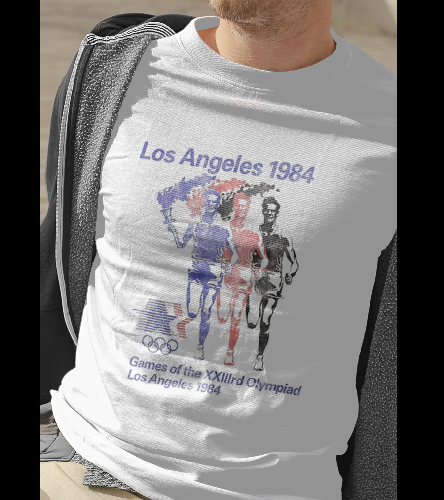 Los Angeles 1984 Games Of The XXIIIrd Olympiad Running Torch Relay T-Shirt
