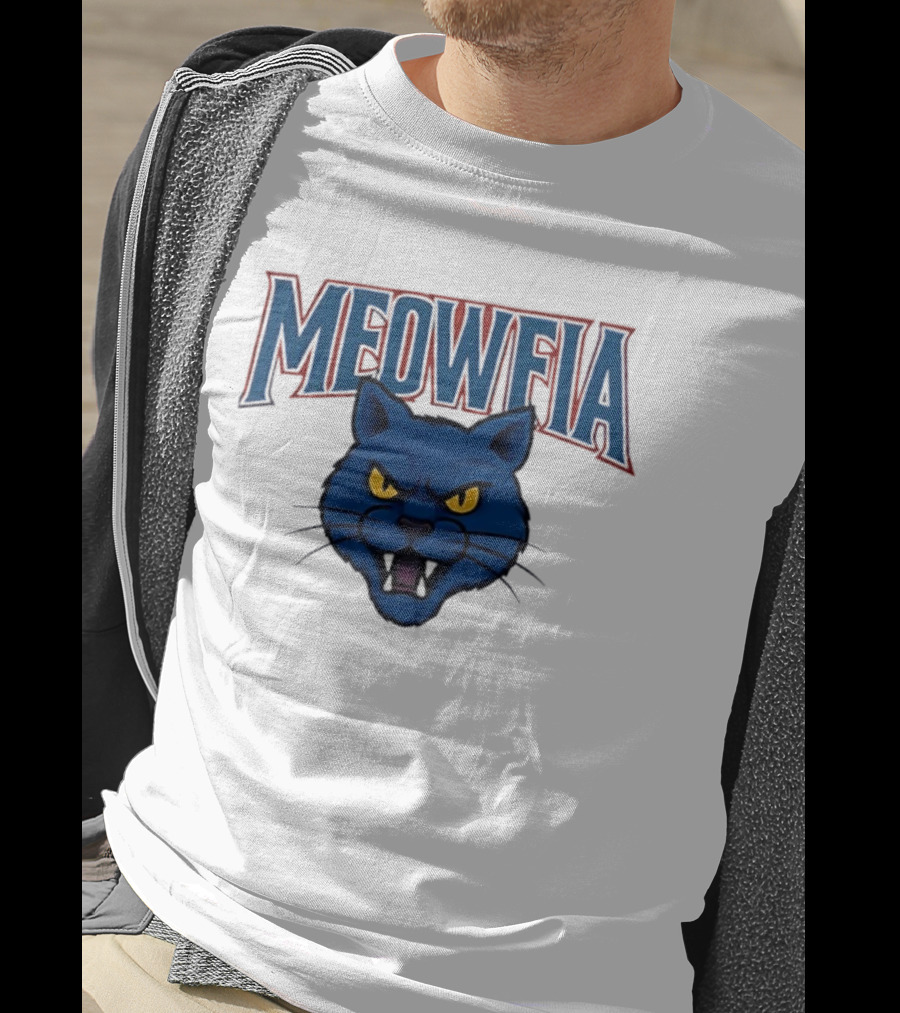 Meowfia Buffalo Bills Big Head Cat Parody T-Shirt