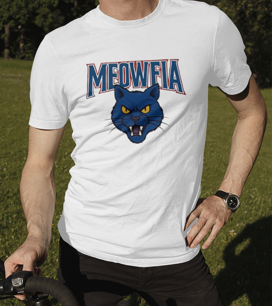Meowfia Buffalo Bills Big Head Cat Parody T-Shirt
