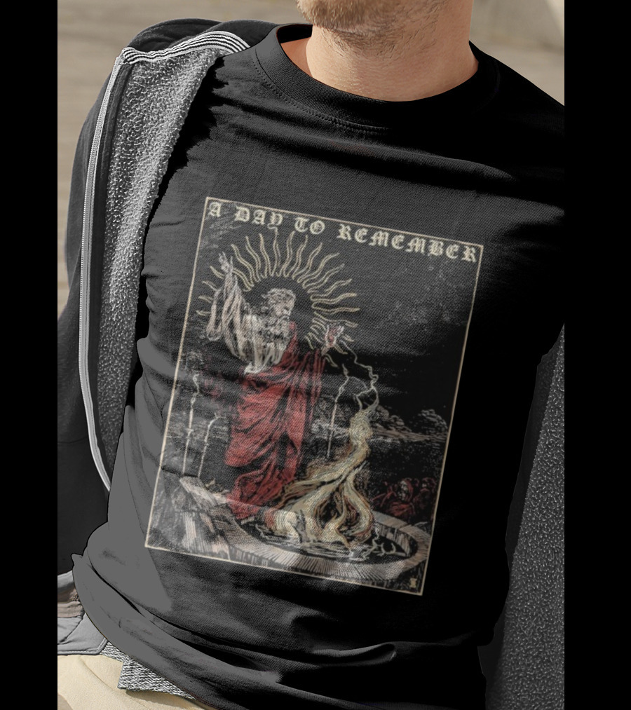 A Day To Remember Silence Graphic With Prophet And Fire Scene T-Shirt