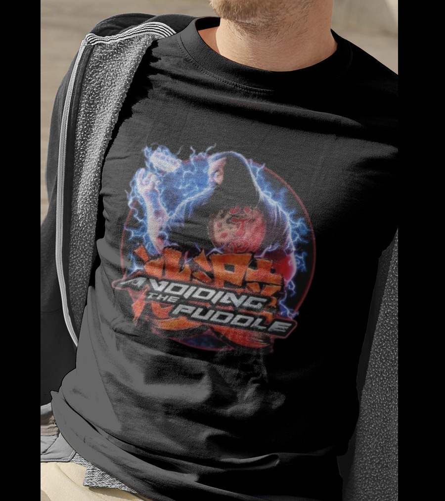 Avoiding The Puddle Aris Lightning Blue Electricity Gaming Theme T-Shirt