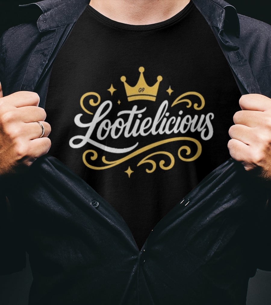 Lootielicious G9 Crown Icon Golden Swirls T-Shirt