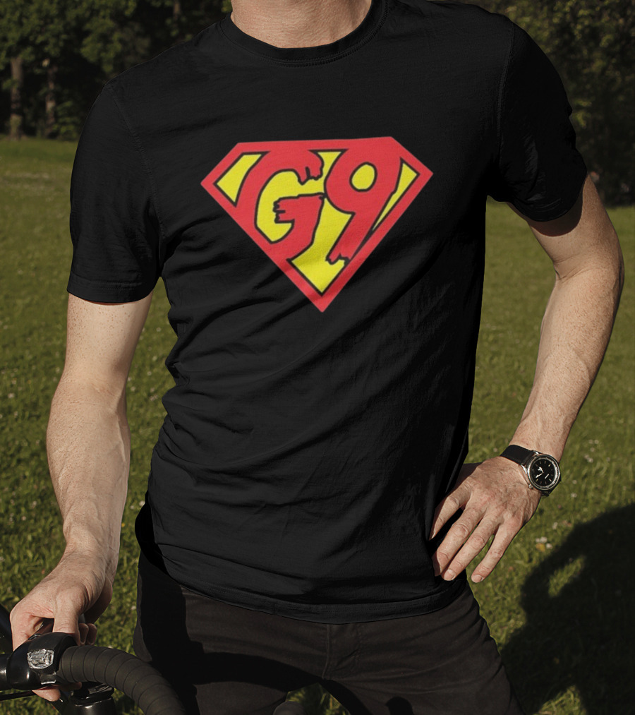 G9 Red And Yellow Comic Shield Graphic T-Shirt