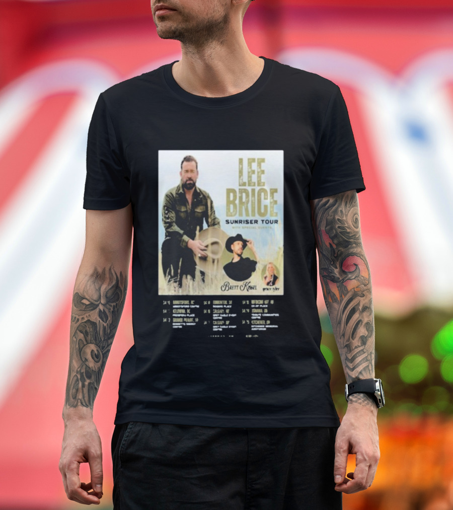 Lee Brice Sunriser Tour 2026 With Brett Kissel And Tenille Arts T-Shirt