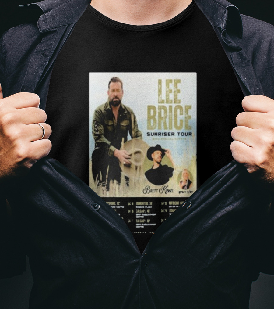 Lee Brice Sunriser Tour 2026 With Brett Kissel And Tenille Arts T-Shirt