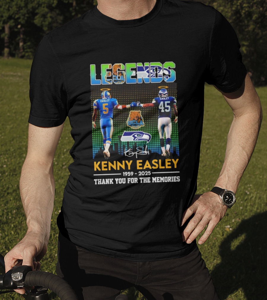 Kenny Easley Legends UCLA Bruins Seattle Seahawks Thank You For The Memories Signature T-Shirt