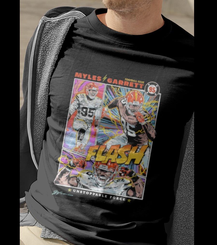 Myles Garrett 95 Flash Unstoppable Force T-Shirt