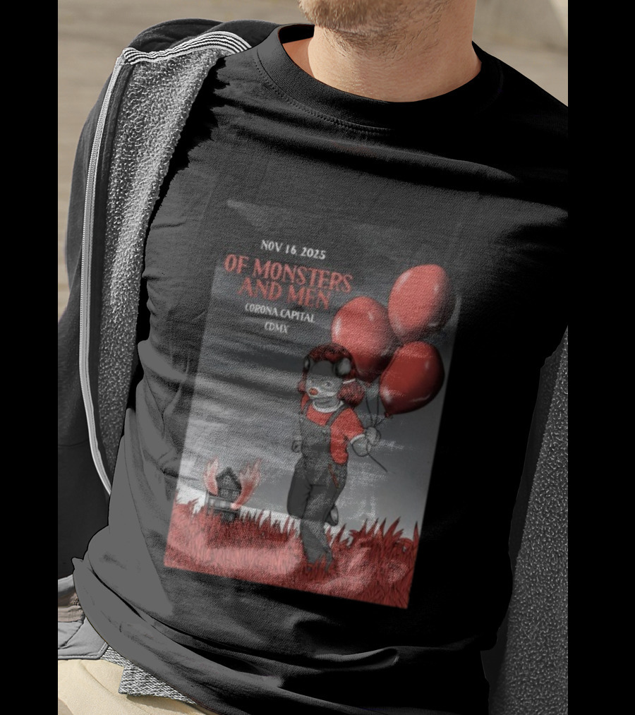 Of Monsters And Men Corona Capital CDMX Nov 16 2025 Balloons Wolf Mask T-Shirt