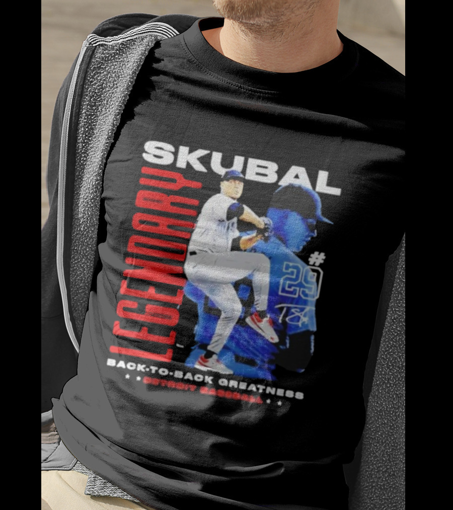 Skubal Legendary Back-To-Back Greatness Detroit Baseball #29 T-Shirt