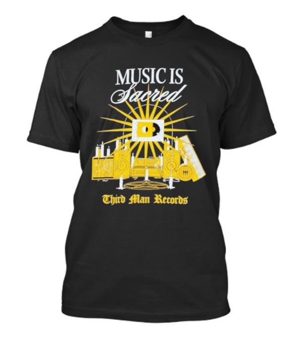 Third Man Records Music Is Sacred Sunburst Keyboard Speaker Icon T-Shirt