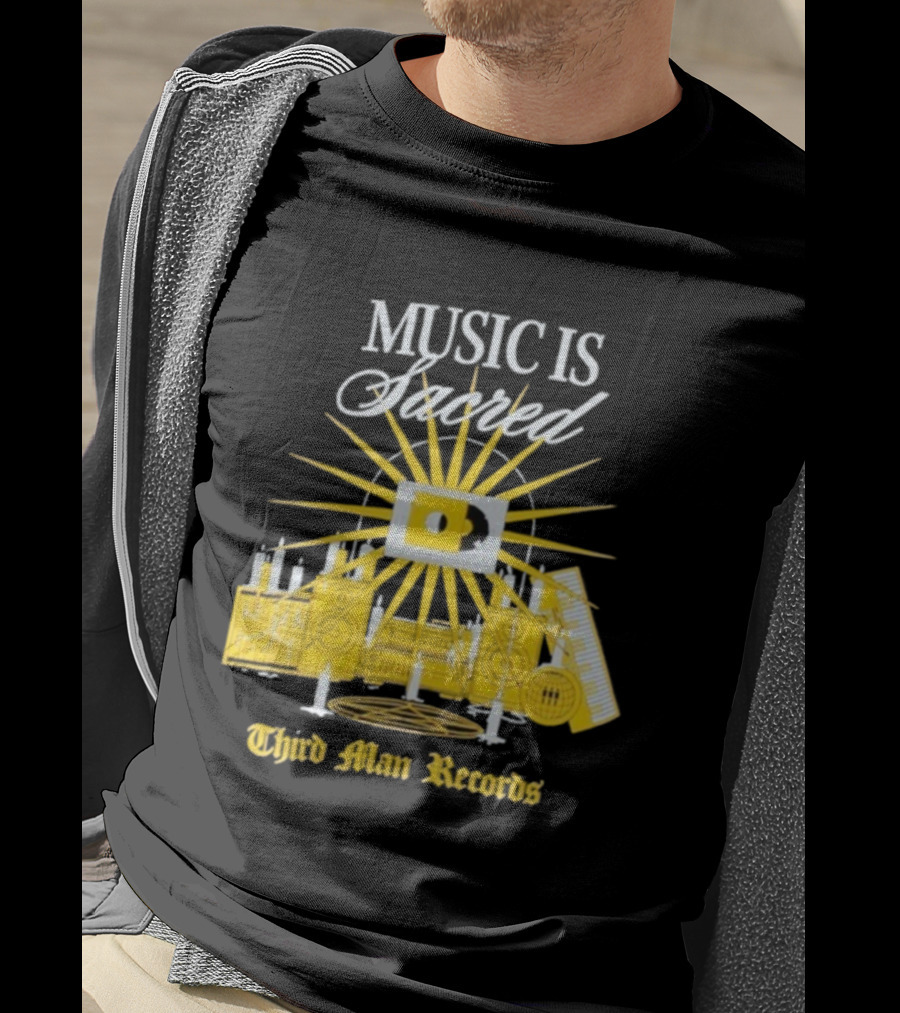 Third Man Records Music Is Sacred Sunburst Keyboard Speaker Icon T-Shirt