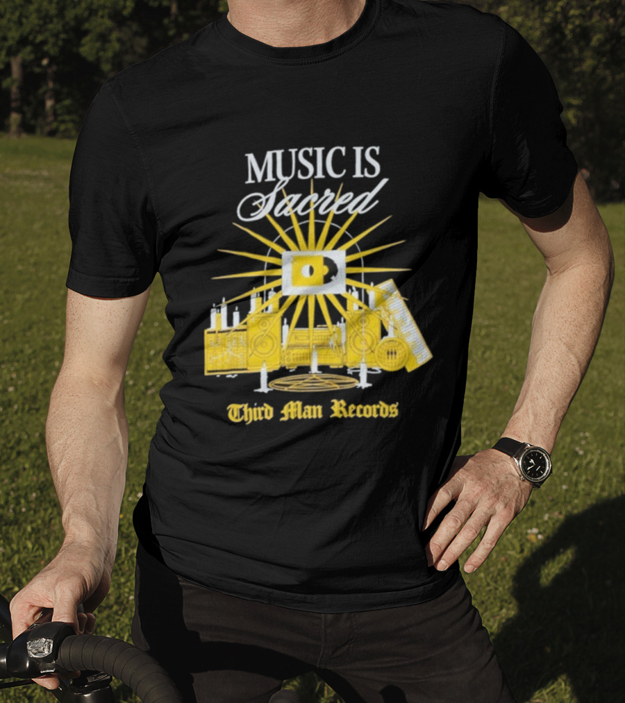 Third Man Records Music Is Sacred Sunburst Keyboard Speaker Icon T-Shirt