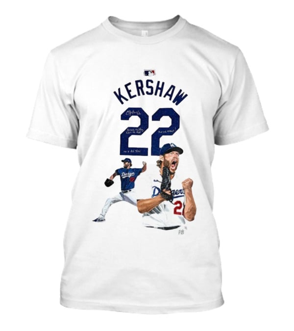 Kershaw 22 Los Angeles Dodgers MLB Signature Series MVP World Series Icon 2025 T-Shirt