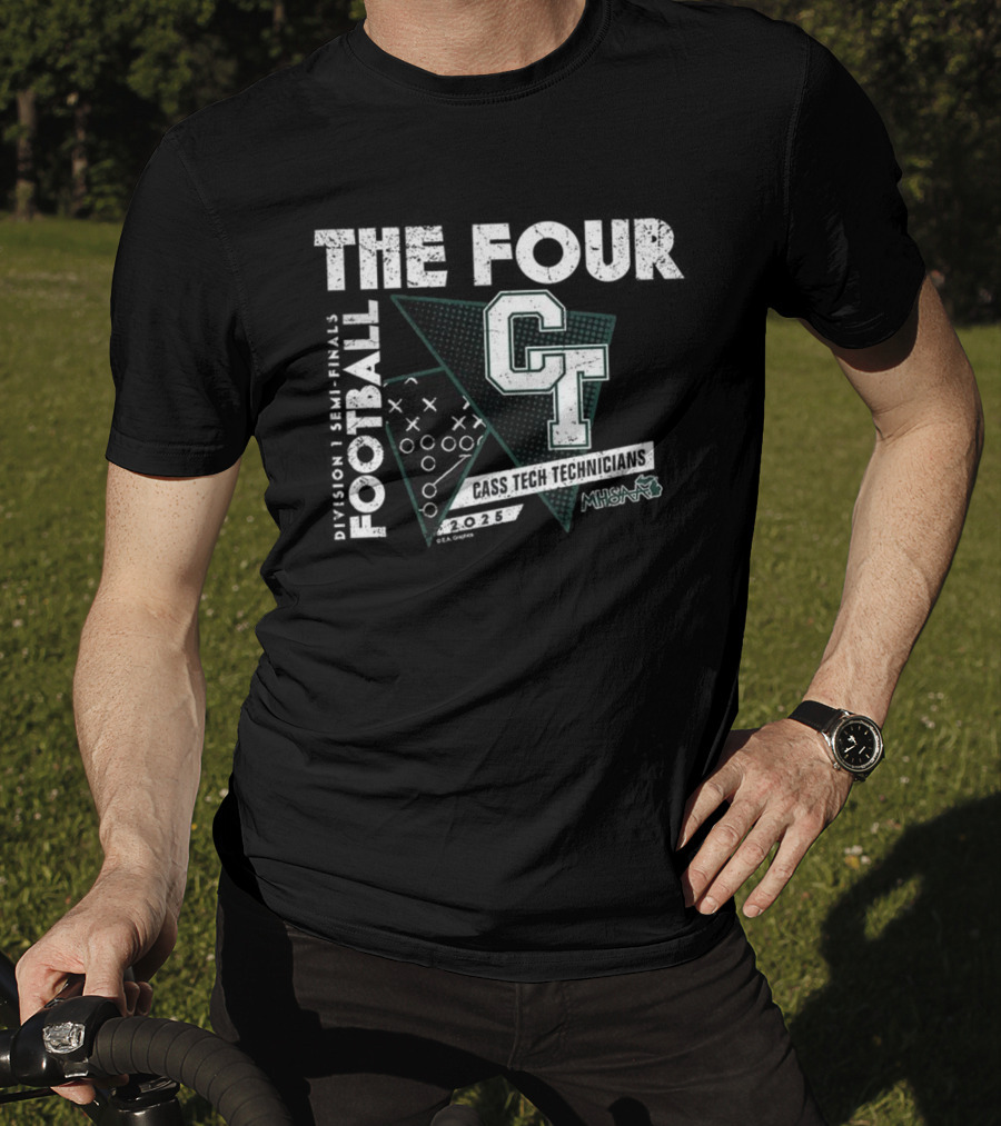Cass Tech Technicians 2025 MHSAA Football Division 1 CT The Four T-Shirt
