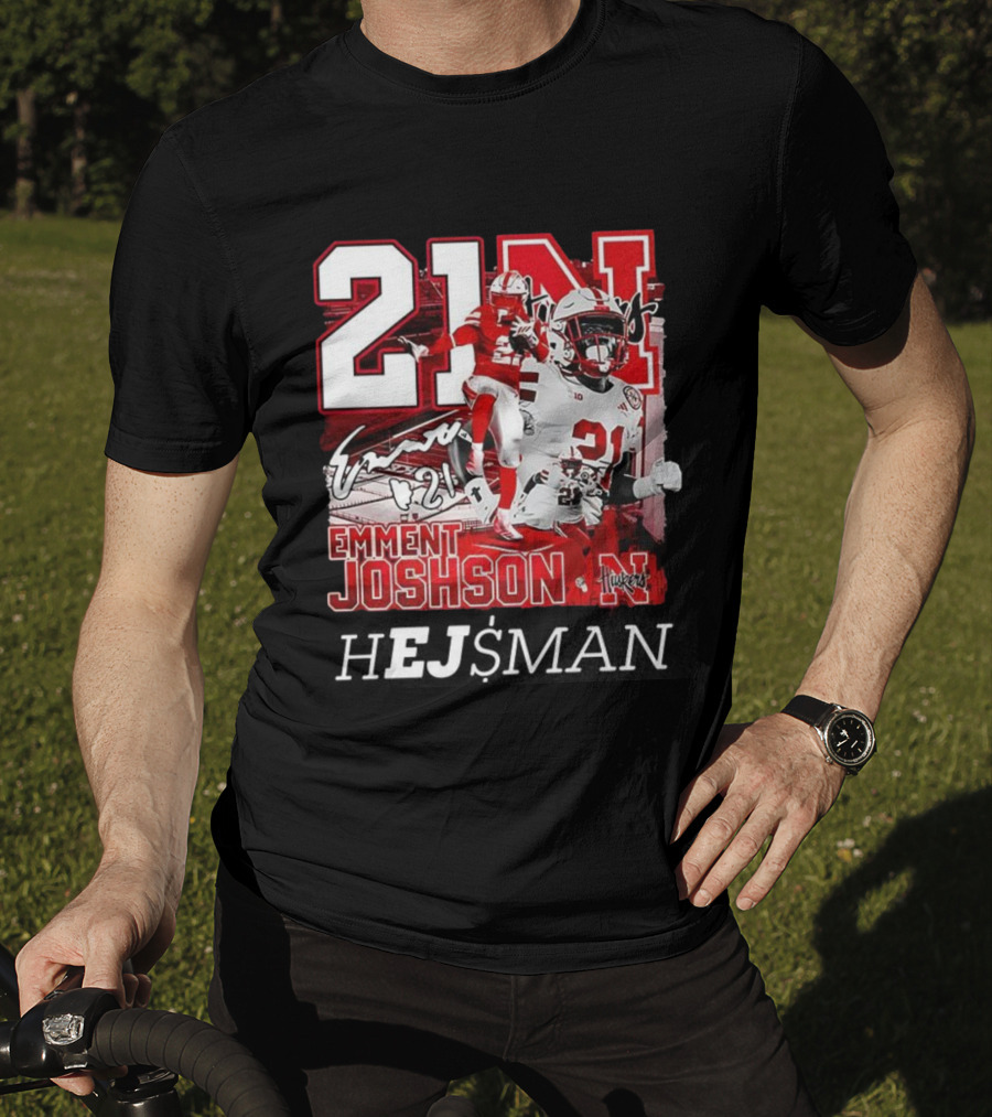 Emmett Johnson Nebraska Cornhuskers 21 Football Huskers Signature 21N T-Shirt