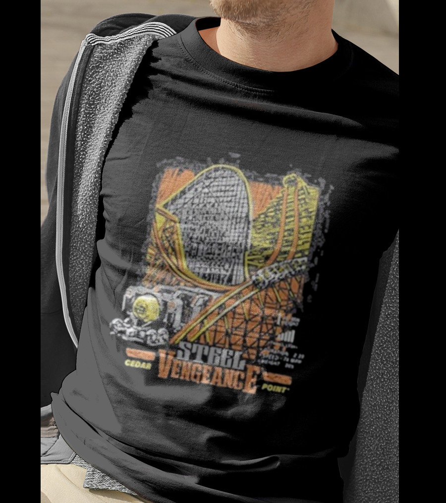Steel Vengeance Cedar Point Coaster Stamp Roller Ride T-Shirt