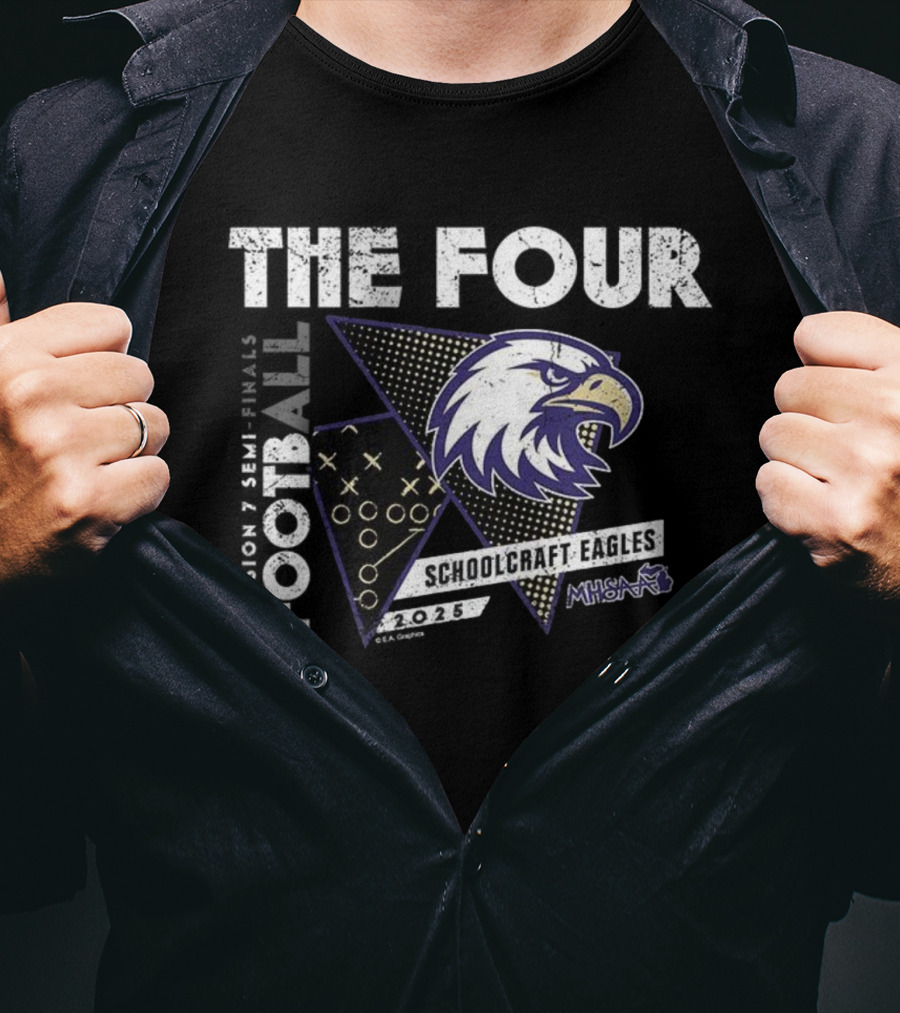 Schoolcraft Eagles MHSAA 2025 Football Division 7 The Four T-Shirt