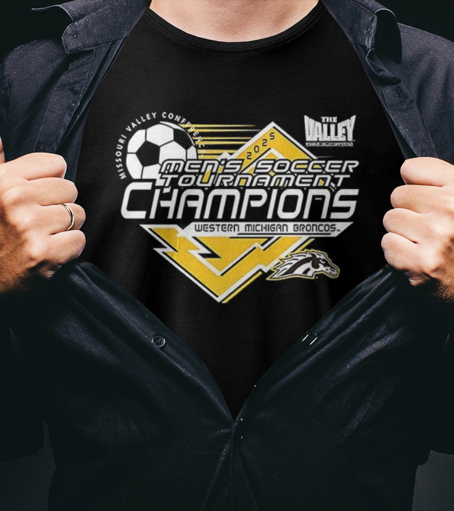Missouri Valley Conference Soccer Champions Western Michigan Broncos 2025 T-Shirt