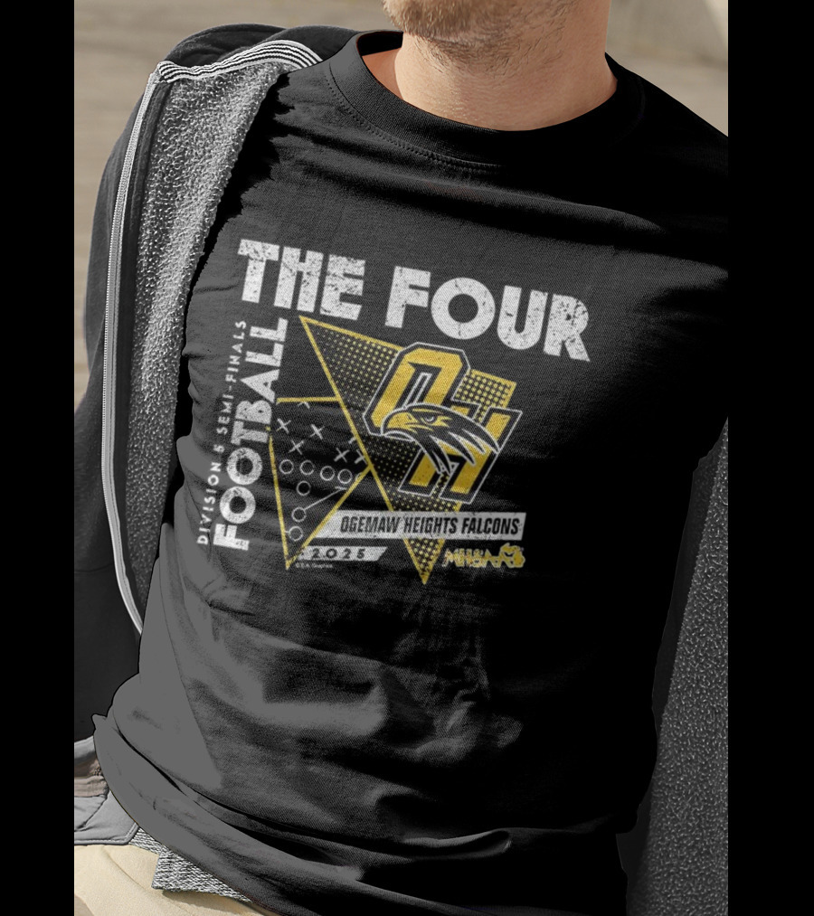 Ogemaw Heights Falcons 2025 MHSAA Football The Four Playbook Style T-Shirt