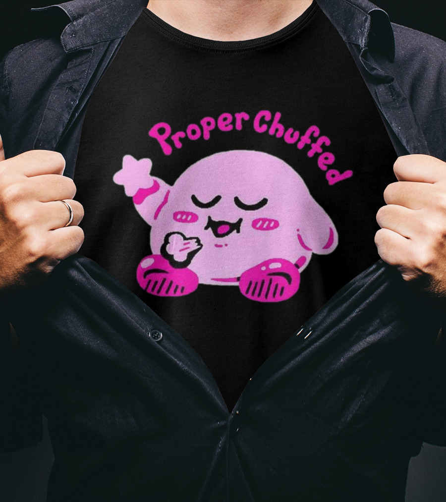 Kirby Proper Chuffed Happy Pink Character T-Shirt