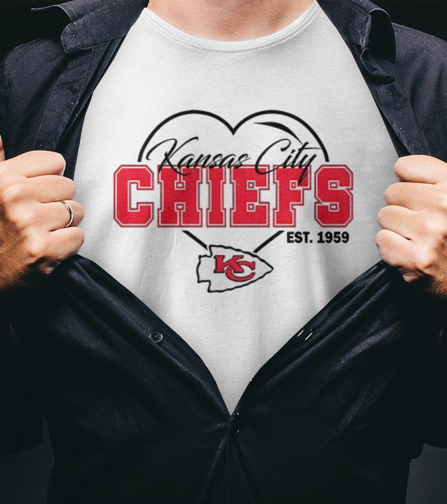 Kansas City Chiefs Heart Love Est 1959 NFL Football Fan Essential T-Shirt