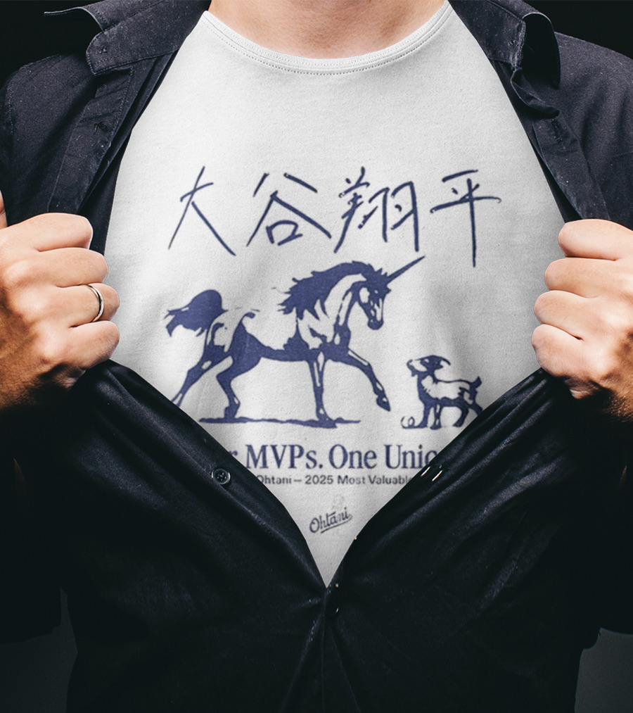 Shohei Ohtani Four MVPs One Unicorn Most Valuable Player 2023 T-Shirt