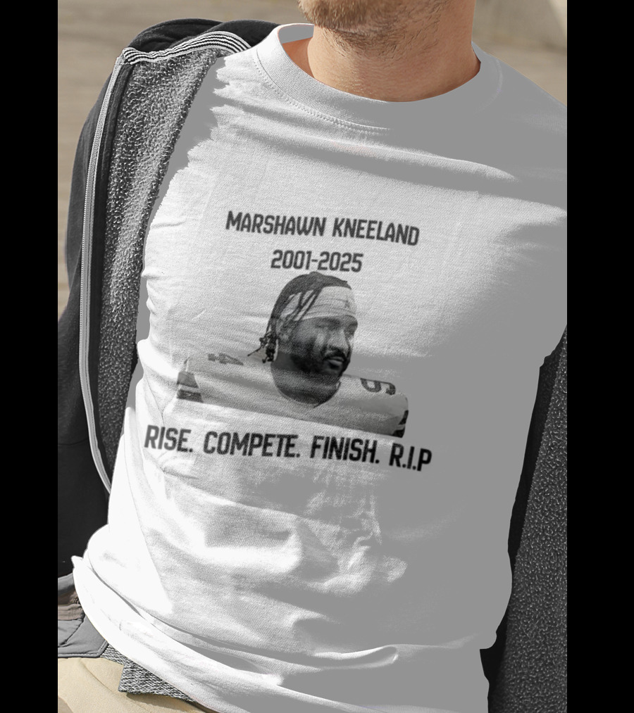 Marshawn Kneeland Football Rise Compete Finish RIP 2001-2025 T-Shirt