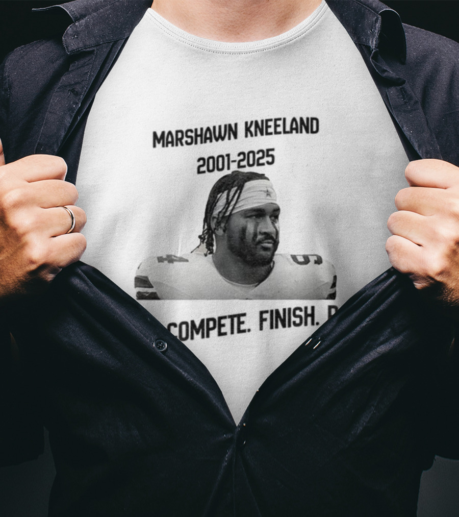 Marshawn Kneeland Football Rise Compete Finish RIP 2001-2025 T-Shirt