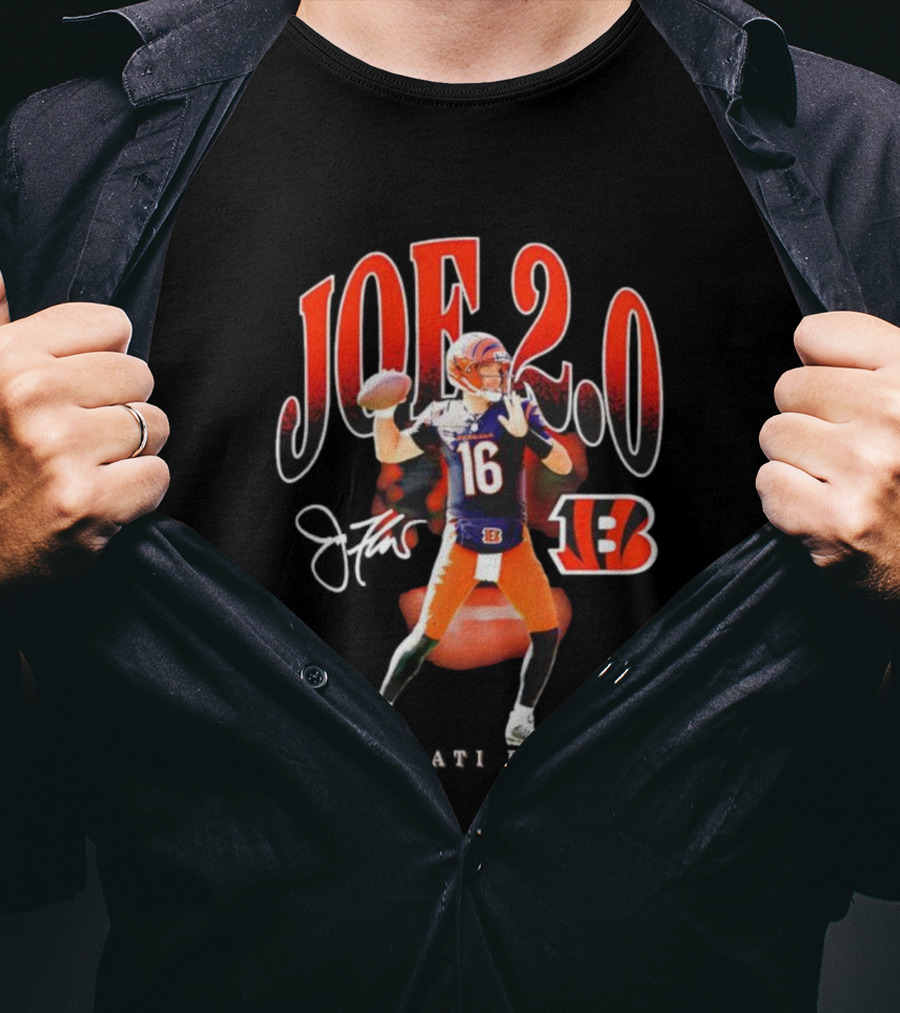 Cincinnati Bengals Joe 2.0 Player 16 Hype Signature T-Shirt