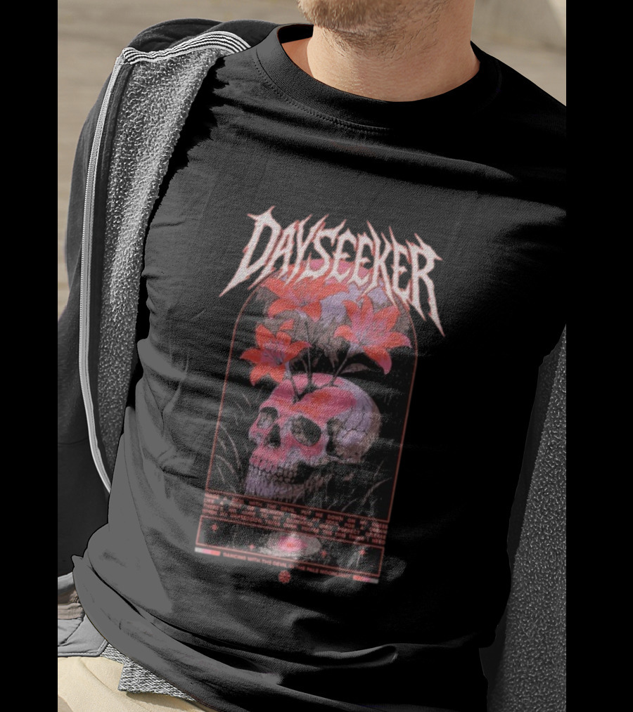 Dayseeker Dancing With The Devil Floral Skull And Moonlight T-Shirt