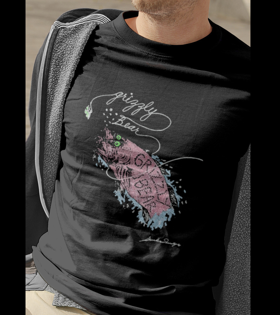 Grizzly Bear Fish Watercolor Art By Skullcandy T-Shirt