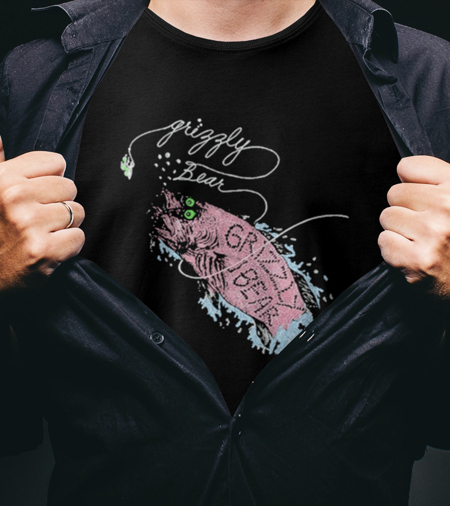 Grizzly Bear Fish Watercolor Art By Skullcandy T-Shirt