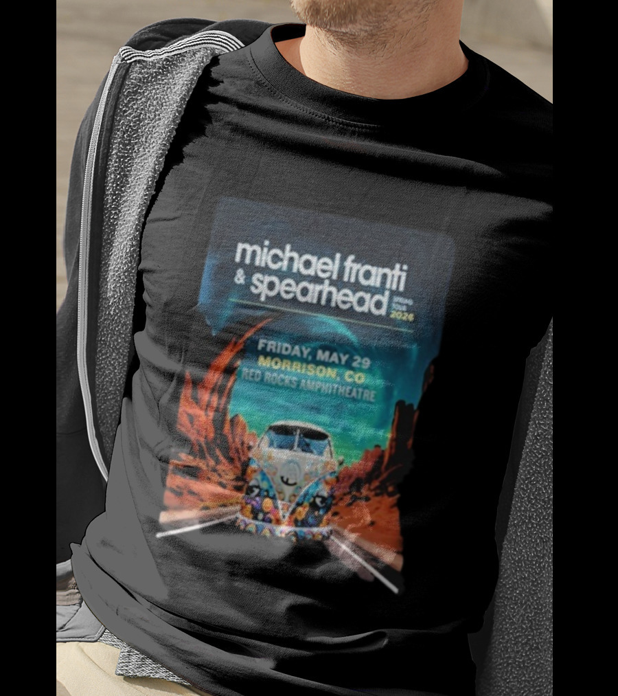 Michael Franti & Spearhead Spring Tour 2026 Red Rocks Amphitheatre Morrison CO Friday May 29 T-Shirt