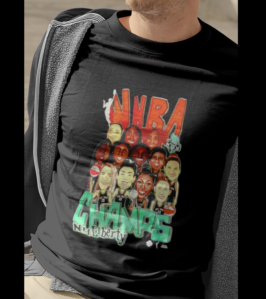 New York Liberty WNBA Champs 2024 Team Celebration T-Shirt