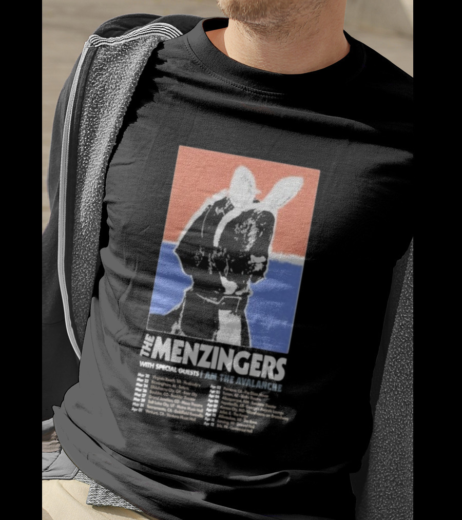 The Menzingers I Am The Avalanche Tour 2026 Black And White Dog Art Style T-Shirt