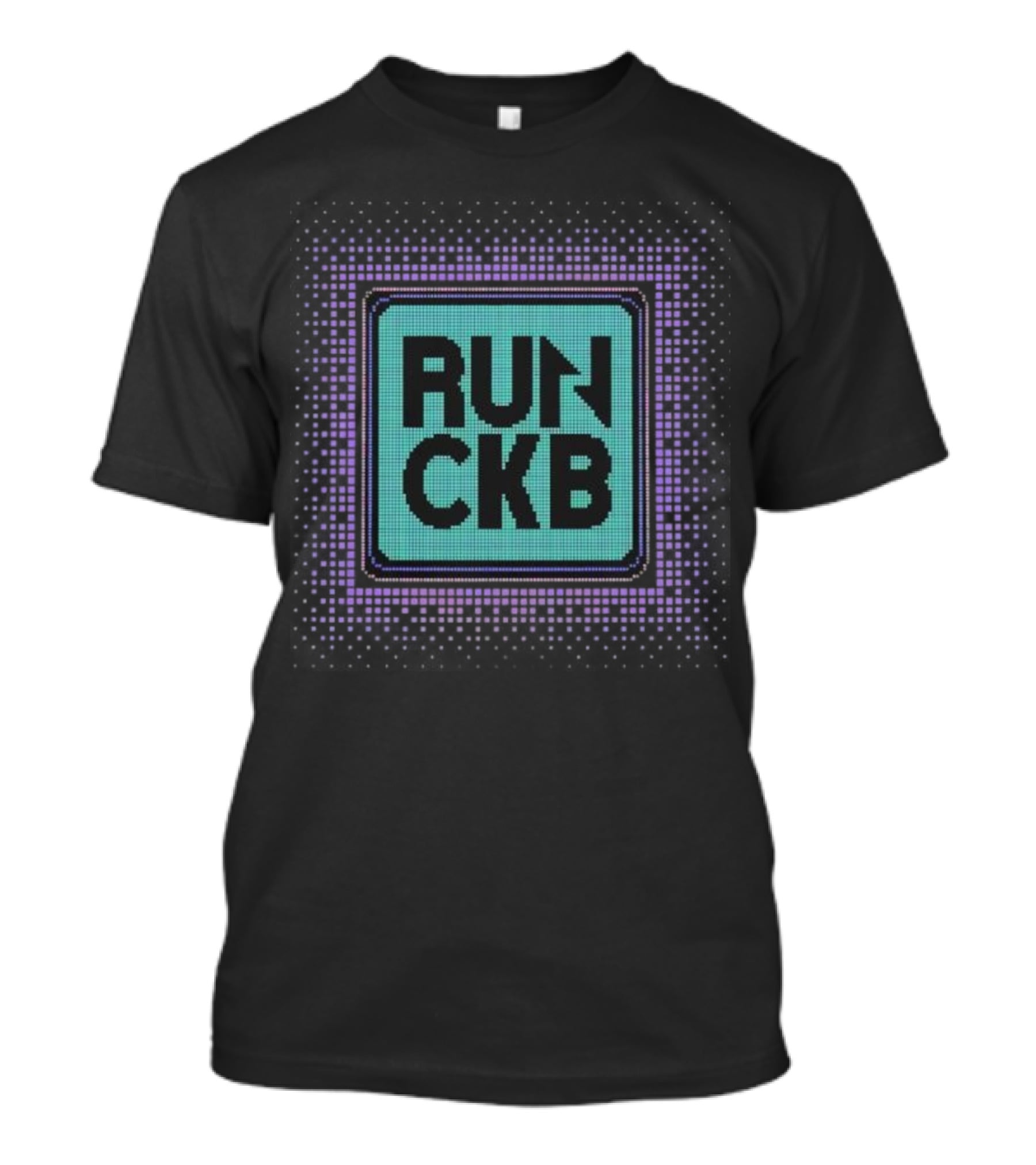 RUN CKB Retro Pixelated Square Block Style T-Shirt